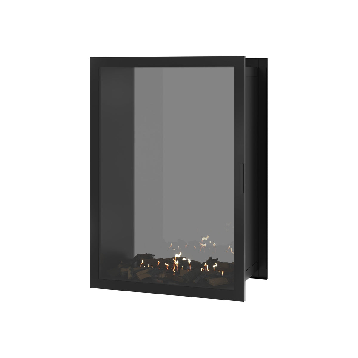 Wild Flame Fame verticale bio-ethanol doorkijkhaard met volle glas 90 x 100 cm – sfeerfoto