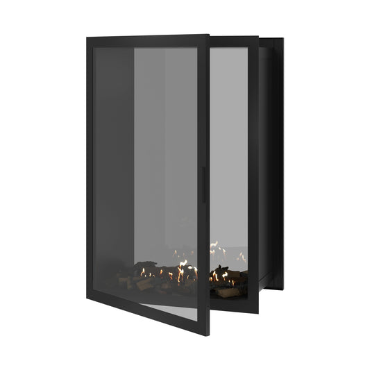 Wild Flame Fame verticale bio-ethanol doorkijkhaard met volle glas 90 x 120 cm – productfoto
