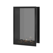 Wild Flame Fame verticale bio-ethanol doorkijkhaard met volle glas 90 x 120 cm – sfeerfoto