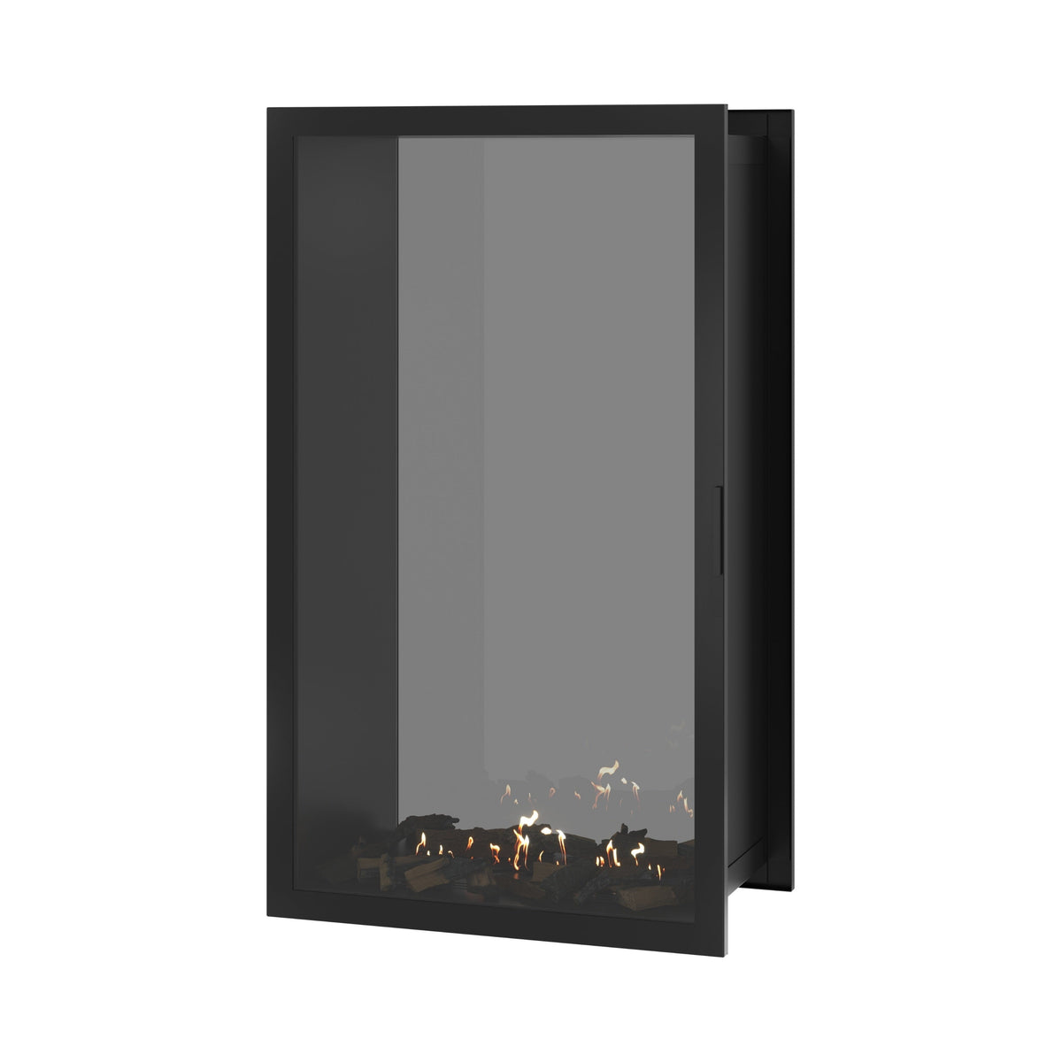 Wild Flame Fame verticale bio-ethanol doorkijkhaard met volle glas 90 x 140 cm – sfeerfoto