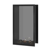 Wild Flame Fame verticale bio-ethanol doorkijkhaard met volle glas 90 x 160 cm – sfeerfoto