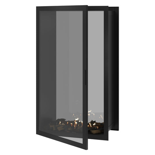 Wild Flame Fame verticale bio-ethanol doorkijkhaard met volle glas 90 x 180 cm – productfoto