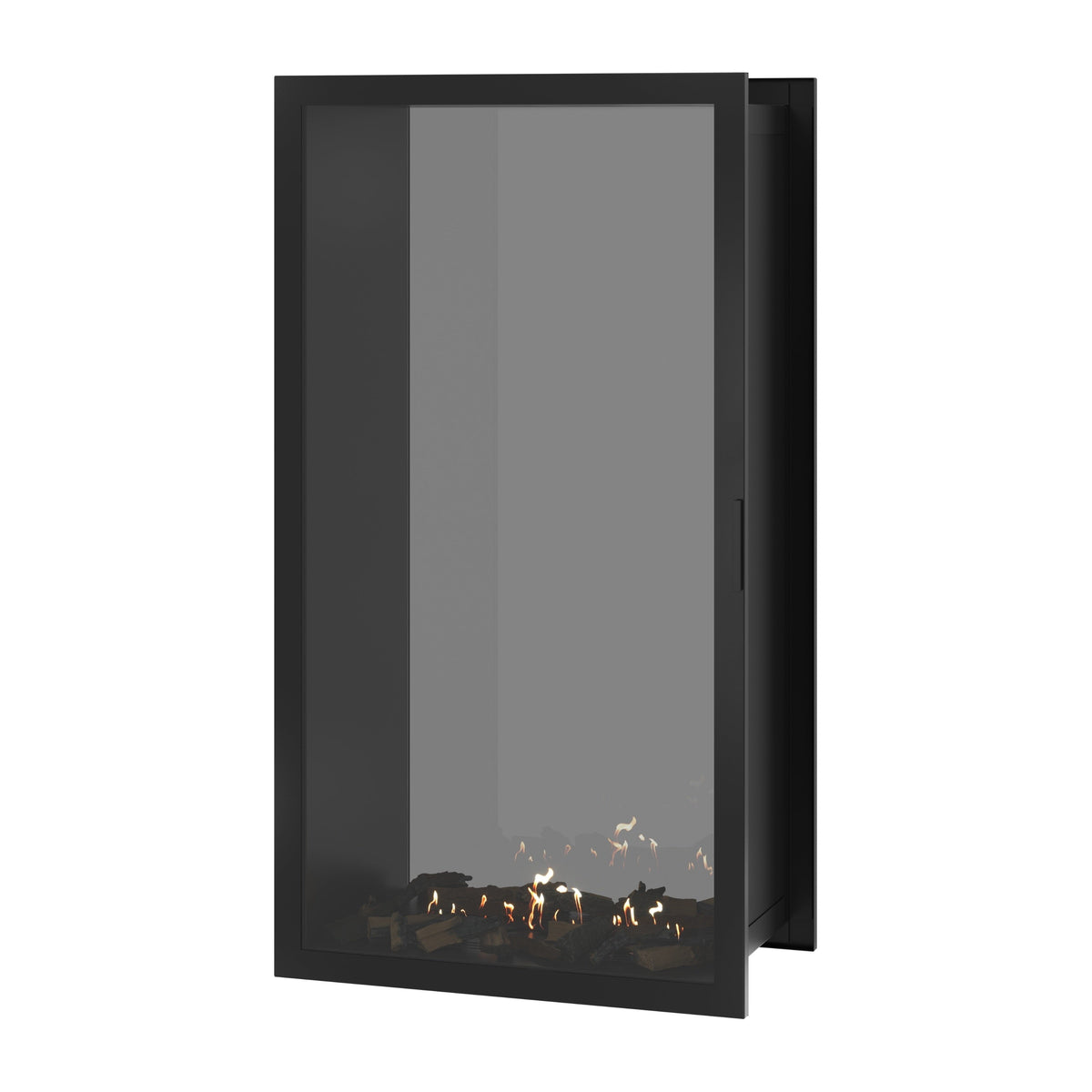 Wild Flame Fame verticale bio-ethanol doorkijkhaard met volle glas 90 x 180 cm – sfeerfoto