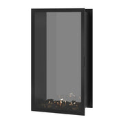 Wild Flame Fame verticale bio-ethanol doorkijkhaard met volle glas 90 x 180 cm – sfeerfoto