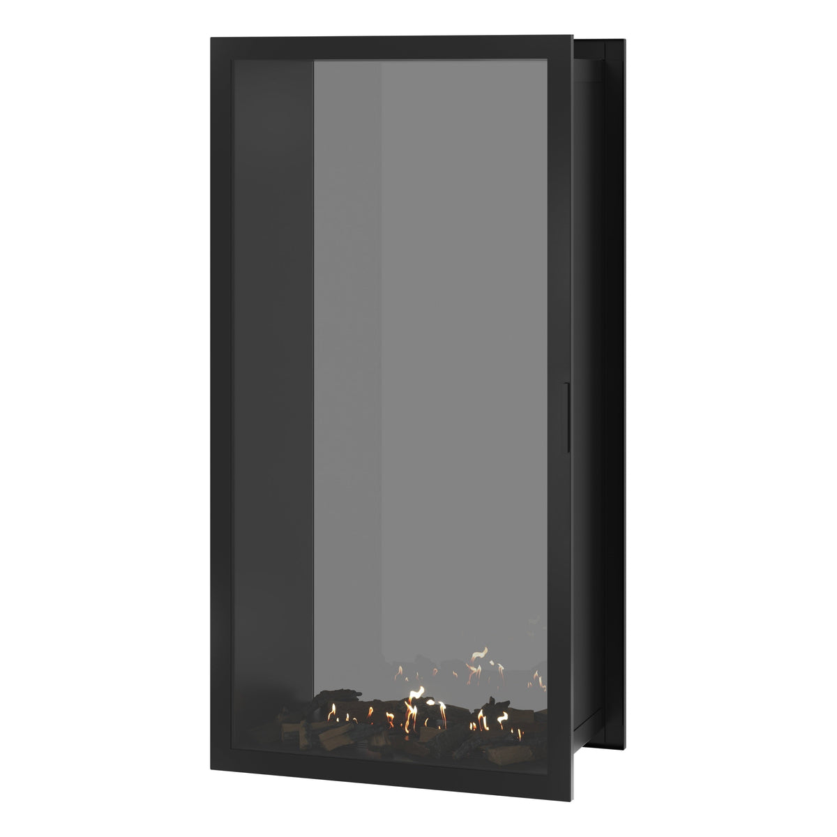 Wild Flame Fame verticale bio-ethanol doorkijkhaard met volle glas 90 x 200 cm – sfeerfoto