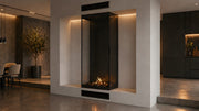 Wild Flame Made verticale driezijdige bio-ethanol roomdivider met volle glas 80 x 100 cm – sfeerfoto