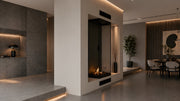 Wild Flame Made verticale driezijdige bio-ethanol roomdivider met volle glas 60 x 140 cm – sfeerfoto