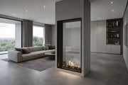 Verticale bio-ethanol doorkijkhaard Fame enkel glas 100 x 200 cm