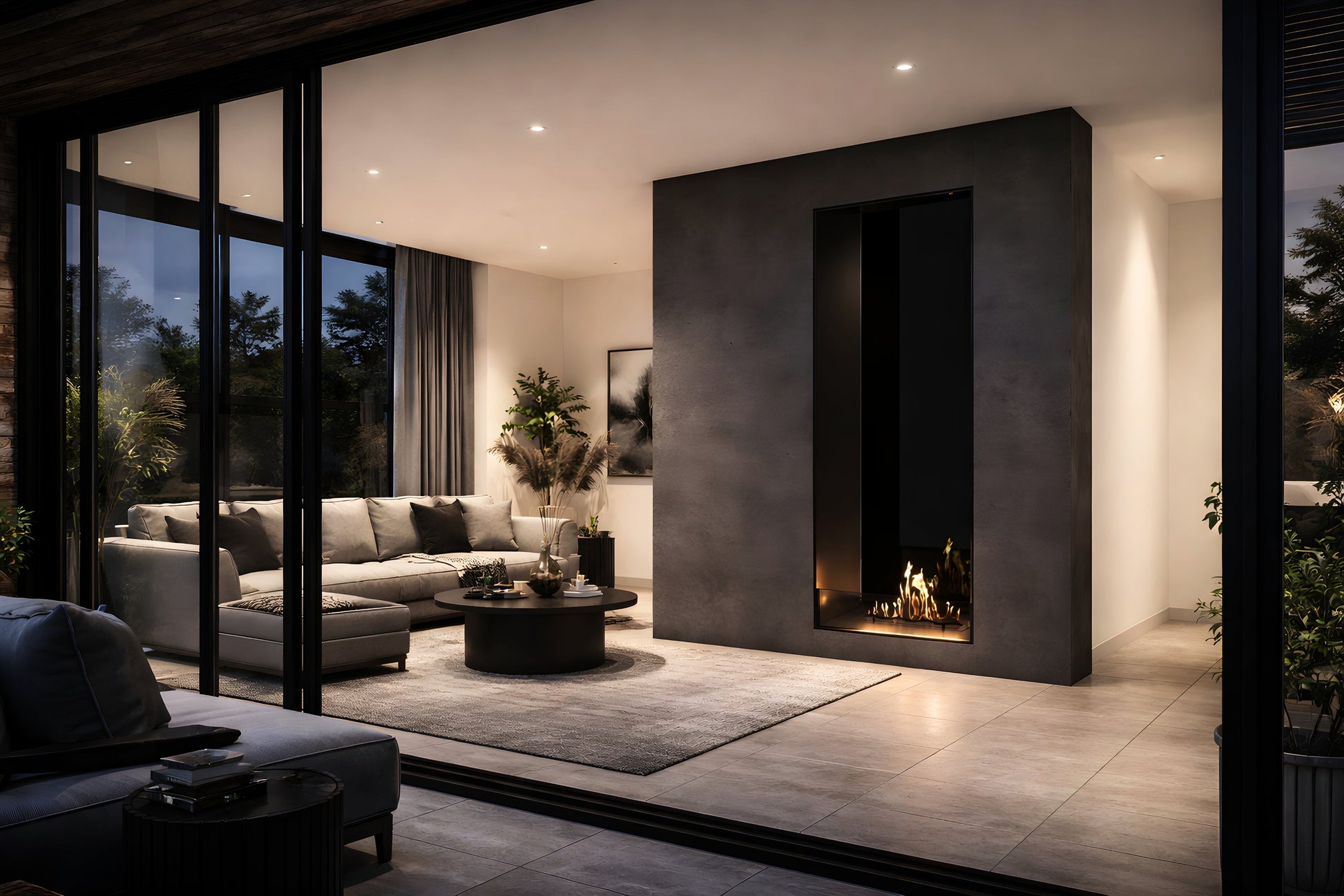 Verticale bio-ethanol doorkijkhaard Fame enkel glas 70 x 180 cm