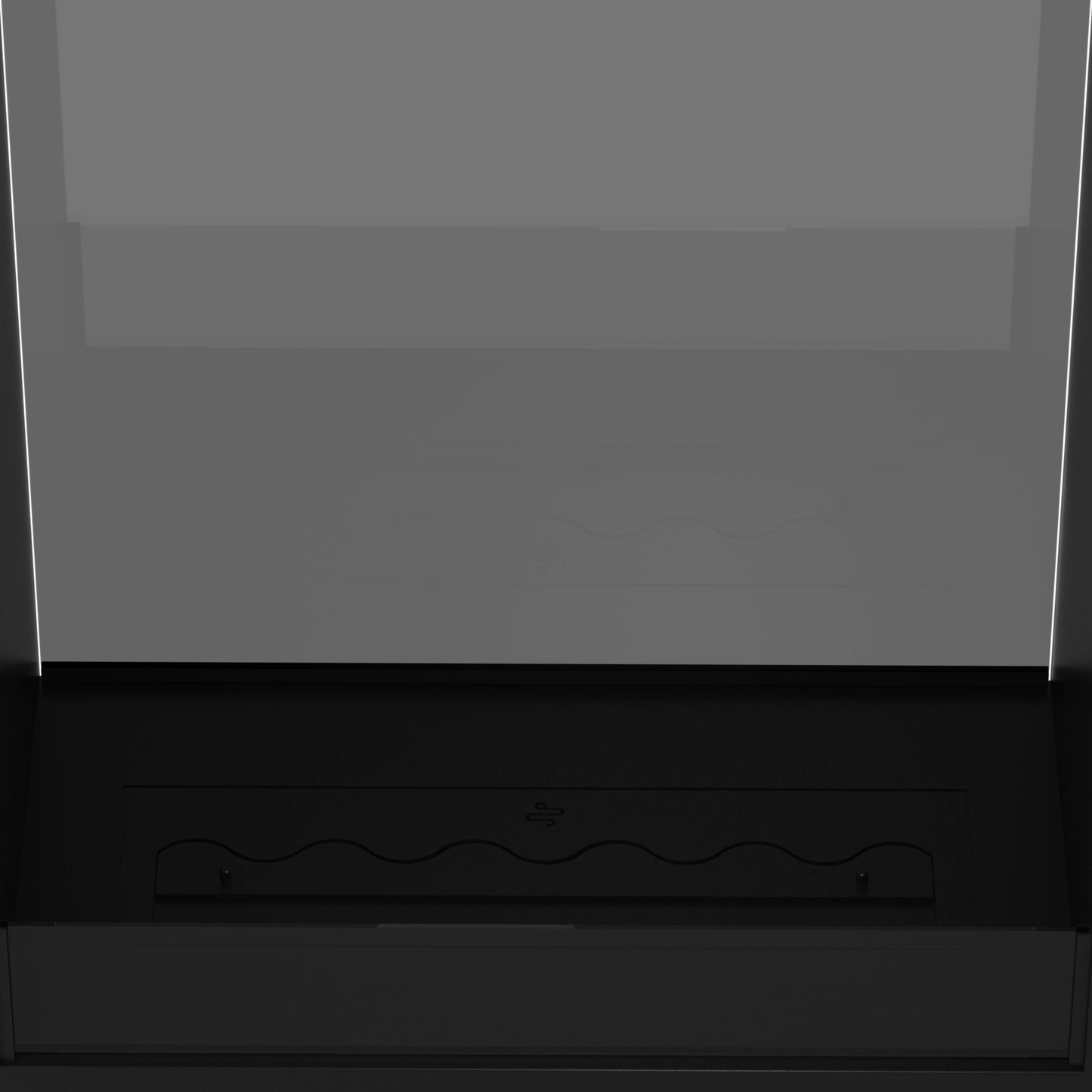 Verticale bio-ethanol doorkijkhaard Fame enkel glas 80 x 140 cm