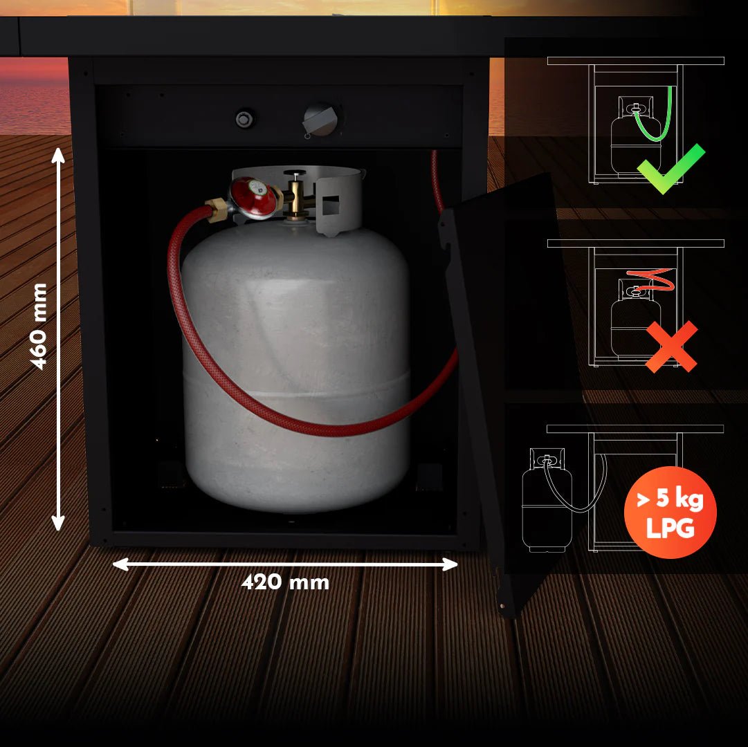 Gas Vuurtafel Voor Buiten | Vierkante | Planika Square - Chique Buiten Leven - Planika - Vuurtafel