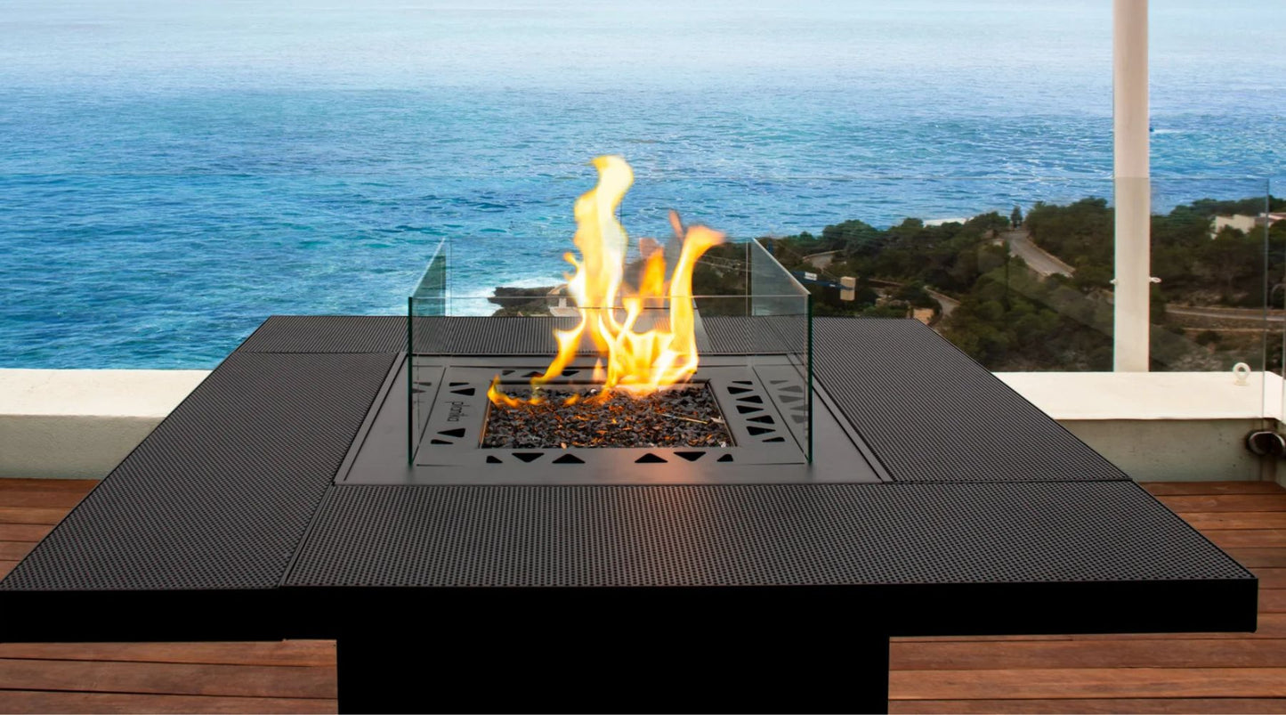 Gas Vuurtafel Voor Buiten | Vierkante | Planika Square - Chique Buiten Leven - Planika - Vuurtafel