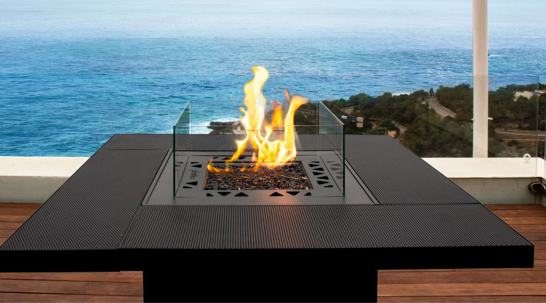 Gas Vuurtafel Voor Buiten | Vierkante | Planika Square - Chique Buiten Leven - Planika - Vuurtafel