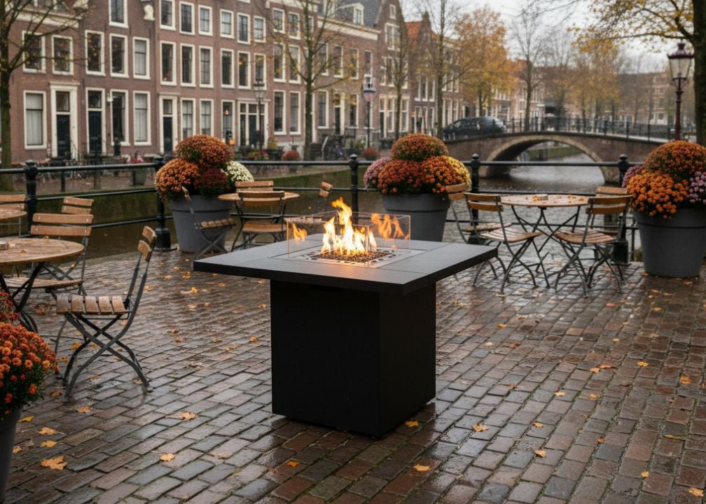 Gas Vuurtafel Voor Buiten | Vierkante | Planika Square - Chique Buiten Leven - Planika - Vuurtafel