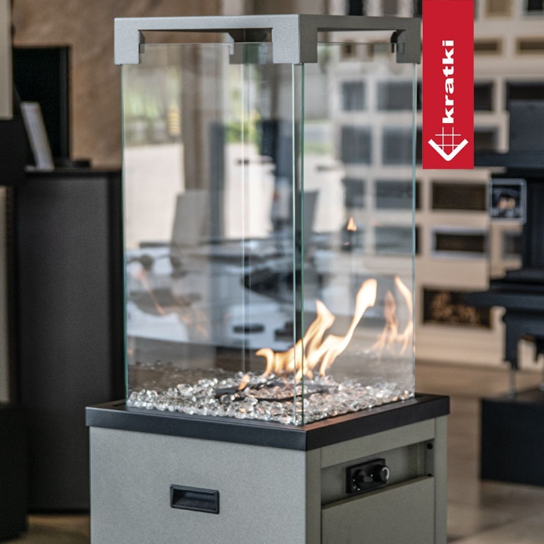 Kratki PATIO LIGHT terrashaard granito – stijlvolle design gaskachel buiten 360° vlamzicht