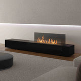 Vrijstaande bio-ethanol haard 250 cm | GlammFire Loft Zwart | Design statement voor binnen