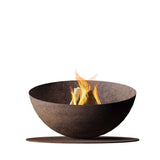 Buiten vuurplaats Ø105 cm van cortenstaal | GlammFire Solace op houten pellets