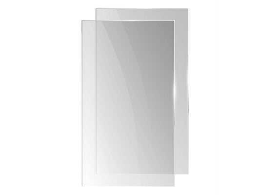 Set van vier vervangende glaspanelen voor Faro buitenhaard, gemaakt van gehard glas voor optimale veiligheid en zichtbaarheid van de vlammen.