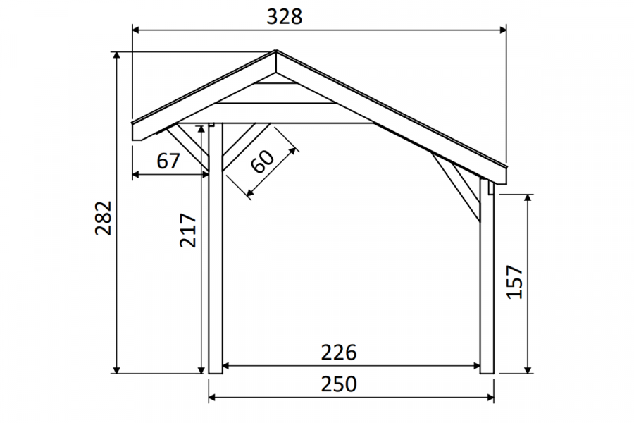 YARD Outdoor GRANDIOSE kapschuur 400x250 cm Douglas blank