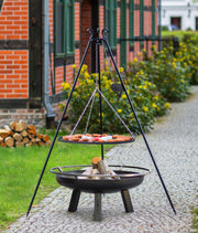 CookKing Vuurschaal BBQ Porto - 60 t/m 100 cm | Handgemaakt Staal - CookKing Tripod Grill + Fire Bowl “PORTO”