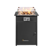 pstelling van buitenhaard Engasco 55 met LPG gasfles