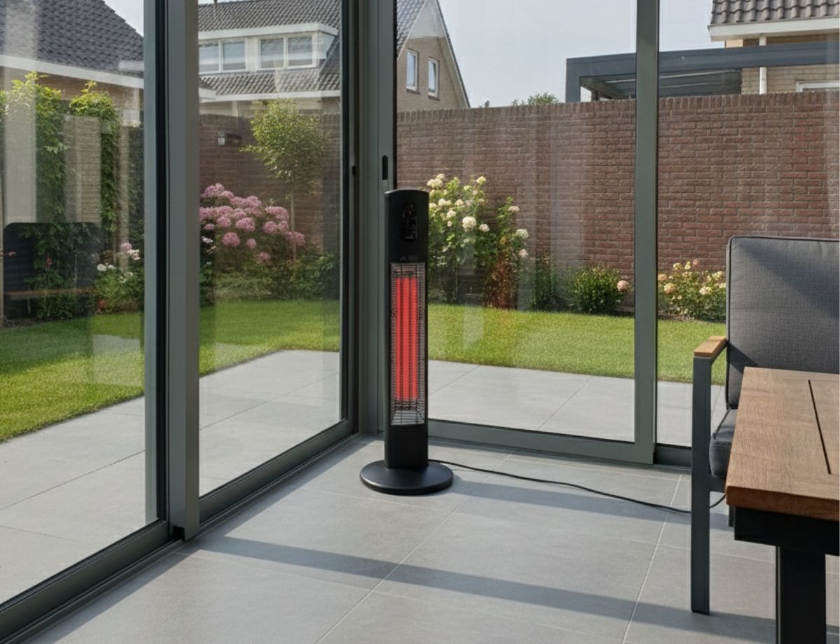 Infrarood Terrasheater – Vrijstaande Helios Terrasverwarmer voor Buiten | Infralia – overkapping | productfoto