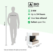Lucca Bioethanol-Wandkamin, technische Daten