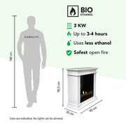 Tuniz Bioethanol-Kamin, technische Daten