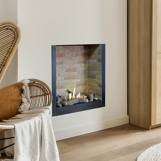 Xaralyn Inbouwunit L steendecor bio-ethanol inbouwhaard