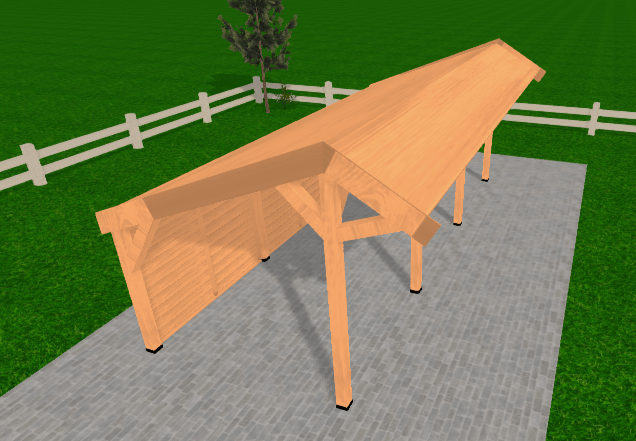 Douglas houten Kapschuur Sublime Yard Outdoor 750x350 - met Onbehandelde Rabatwanden
