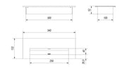 Technische tekening met maten van de Kratki AF/P/TUV brandercontainer