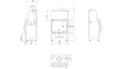 Maattekening van de Kratki AQUARIO M12 dubbel glas