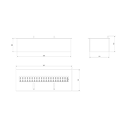 Technische tekening met afmetingen van de Kratki BIOPOJEMNIK M