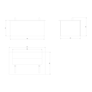 Technische tekening met afmetingen van de Kratki BIOPOJEMNIK XS