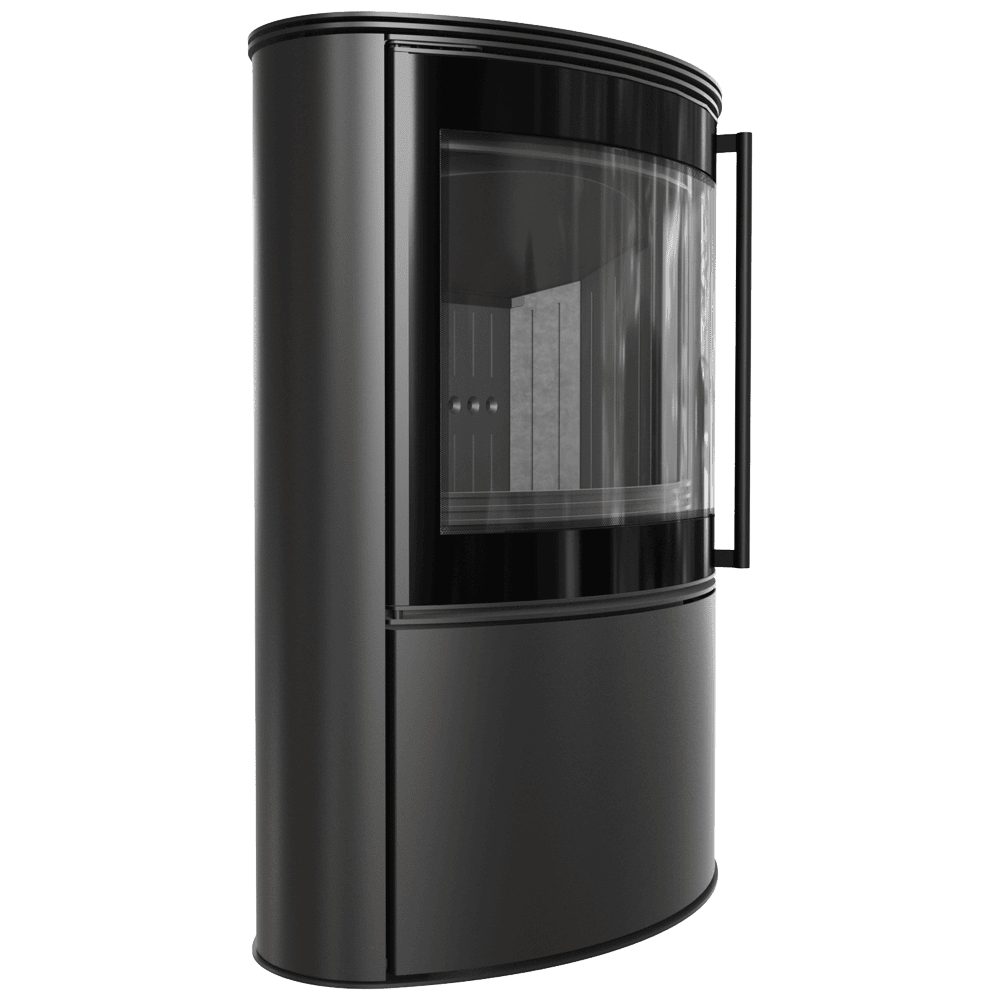 Kratki BJORN Kaminofen schwarz mit schwarzer Thermotec-Innenauskleidung