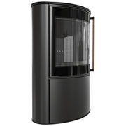 Kratki BJORN Kaminofen mit schwarzer Thermotec-Auskleidung und Jatoba-Griff
