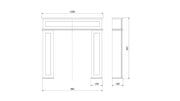 Technische tekening met afmetingen van het Kratki CANDLE TWIST portaal