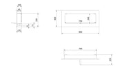 Technische tekening Kratki DELTA 2 SLIM bio-ethanol wandhaard