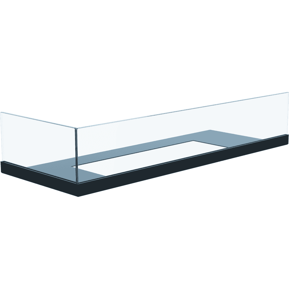 Glazen scherm voor Kratki DELTA 600 hoekhaard links