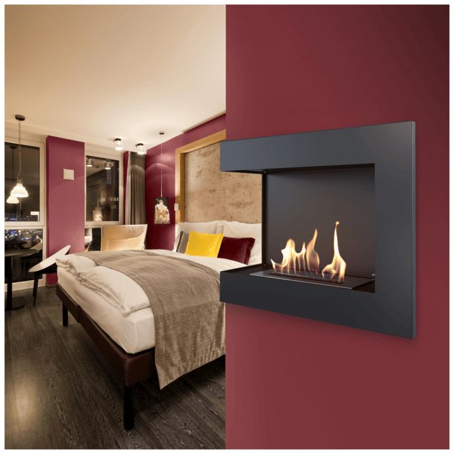 Kratki DELTA 600 links met decoratieve mix in de brander