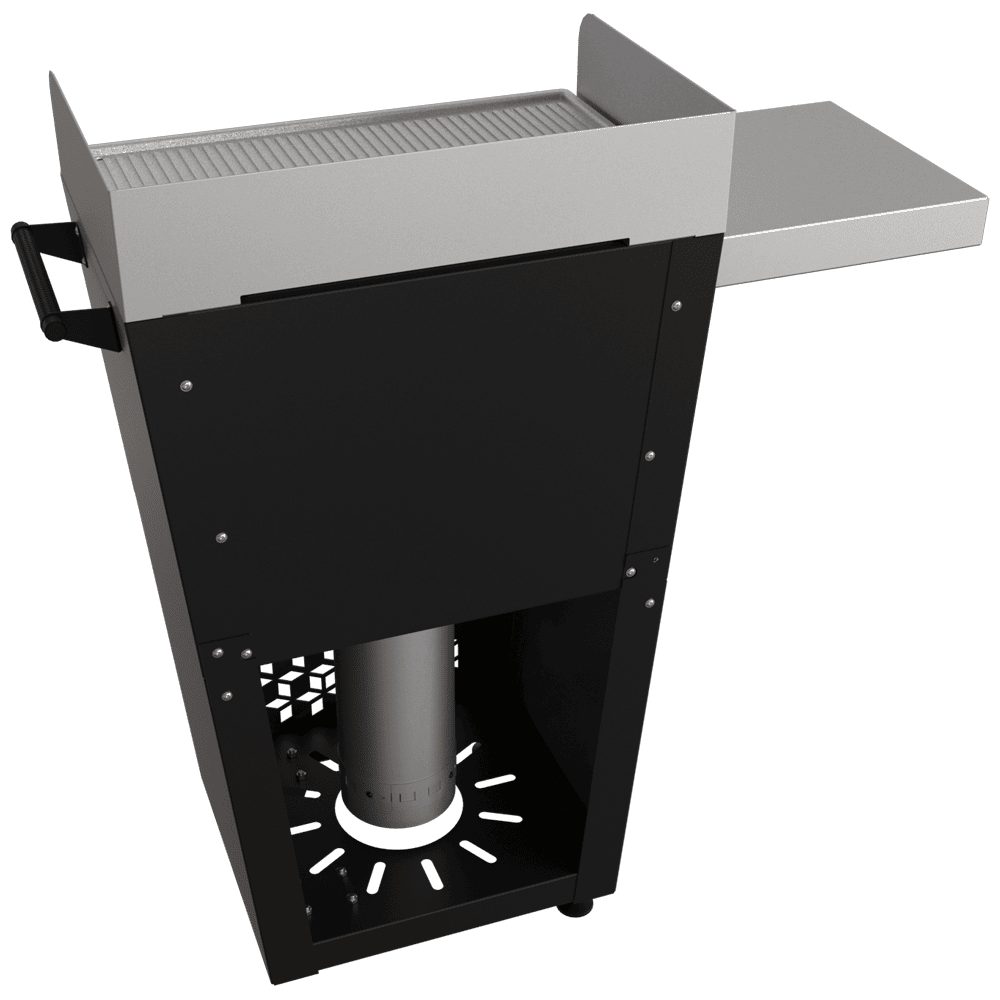 Kratki FESTUM 628 Pelletgrill, Seitenansicht mit Rädern