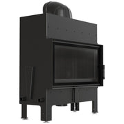 Kratki FLOKI L inbouwhaard hout, recht met zwarte Thermotec – productfoto