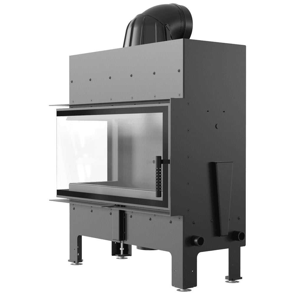 Kratki FLOKI L inbouwhaard hout, hoek links met zwarte Thermotec – productfoto