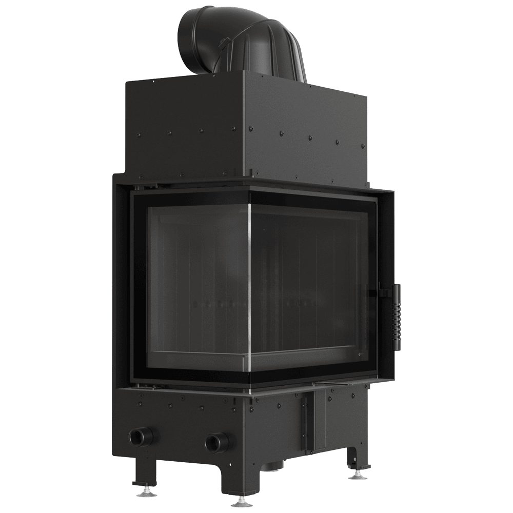 Kratki FLOKI S inbouwhaard hout, hoek links met zwarte Thermotec – productfoto