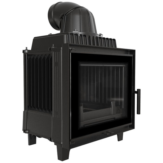 Kratki FRANEK 10 gietijzeren inbouwhaard hout met zwart DECO-front