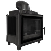 Kratki FRANEK 12 gietijzeren inbouwhaard hout met zwart stalen DECO-front