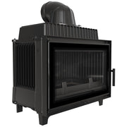 Kratki FRANEK 14 brede gietijzeren inbouwhaard hout met zwart DECO-front