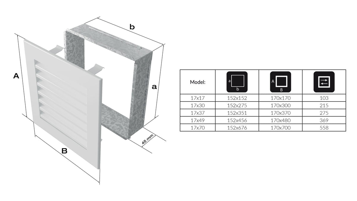 Kratki FRESH ventilatierooster vaste lamellen
