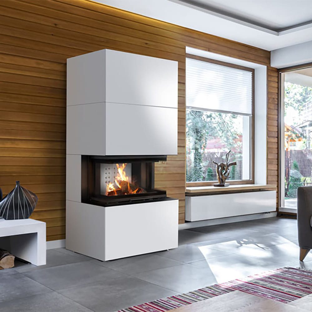 Kratki HOME EASY BOX inbouwhaard hout met witte stalen behuizing