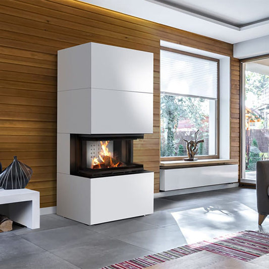 Kratki HOME EASY BOX inbouwhaard hout met witte stalen behuizing